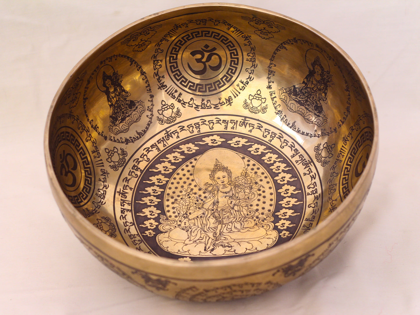 Green Tara Engraved Singing Bowl