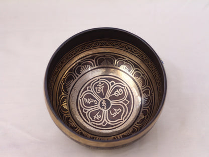 Lotus Mantra Engraved Singing Bowl