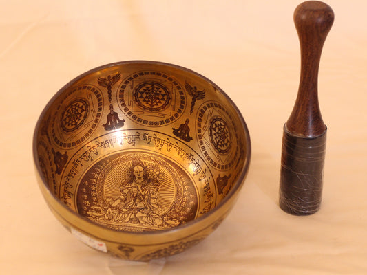 White Tara Engraved Singing Bowl