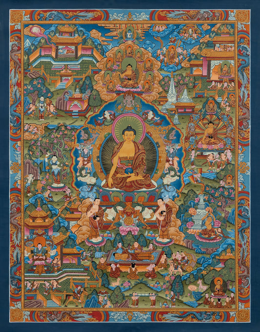 Life of Buddha Thangka