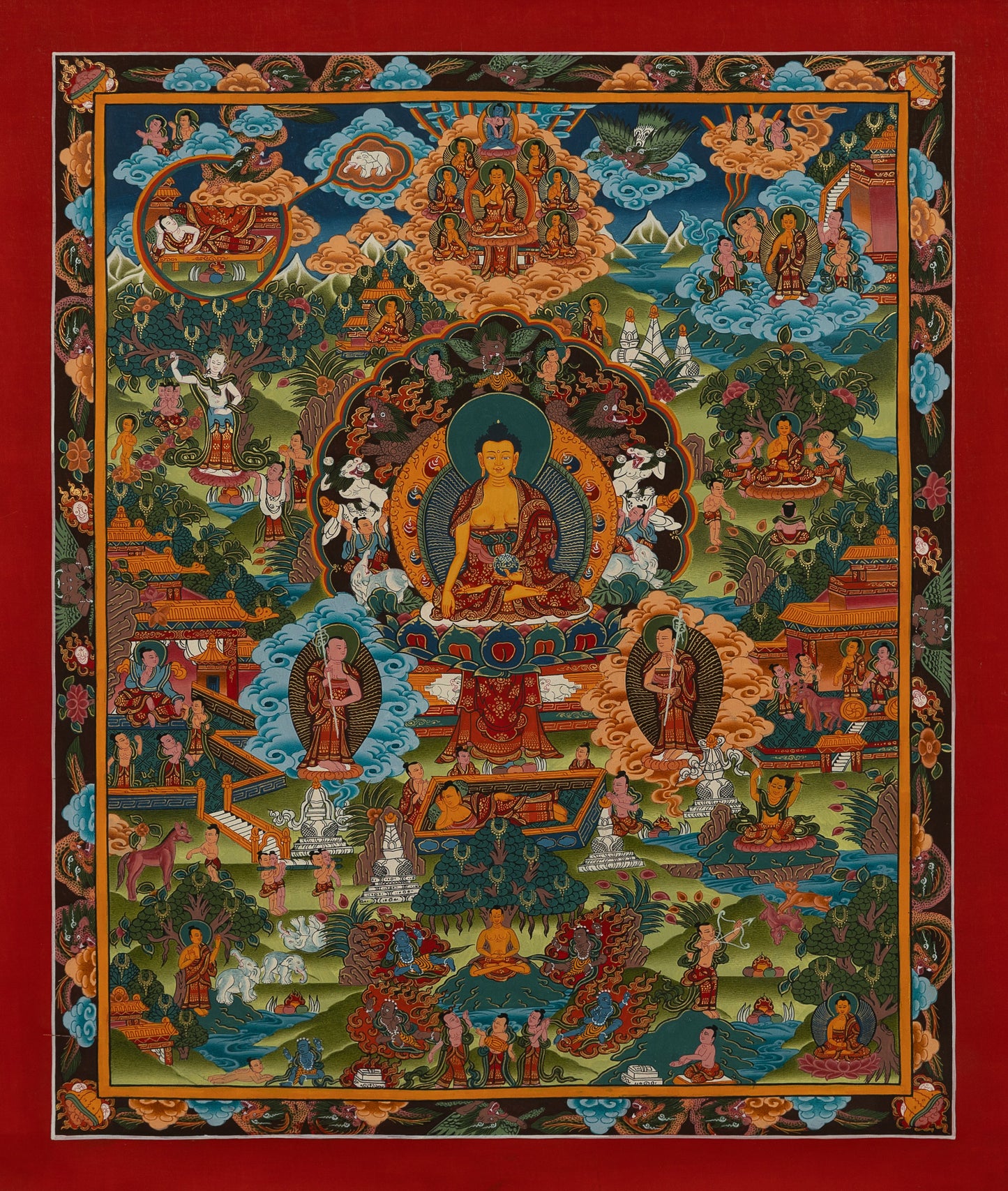 Life of Buddha Thangka