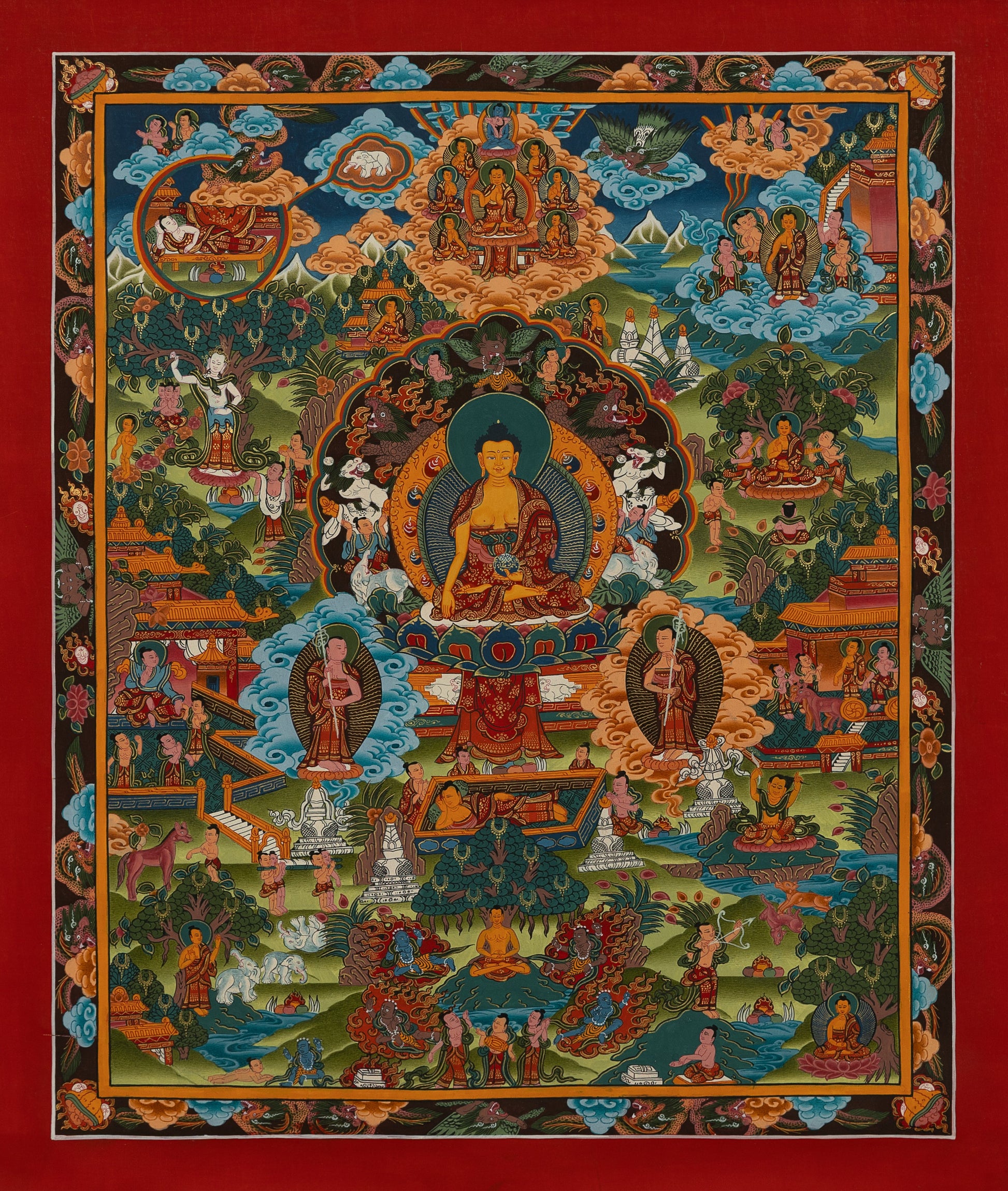 Life of Buddha Thangka