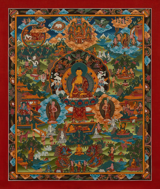 Life of Buddha Thangka