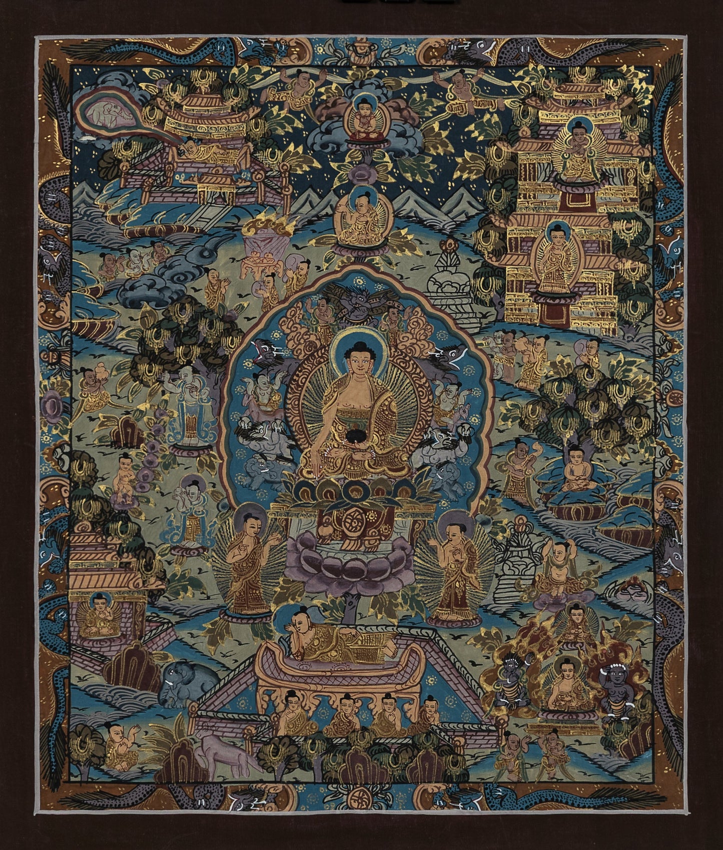 Life of Buddha Thangka
