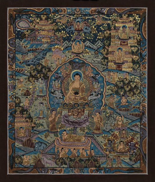 Life of Buddha Thangka