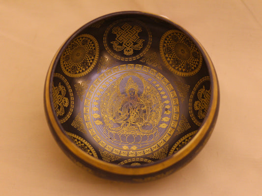 White Tara Engraved Singing Bowl (Machine Made)