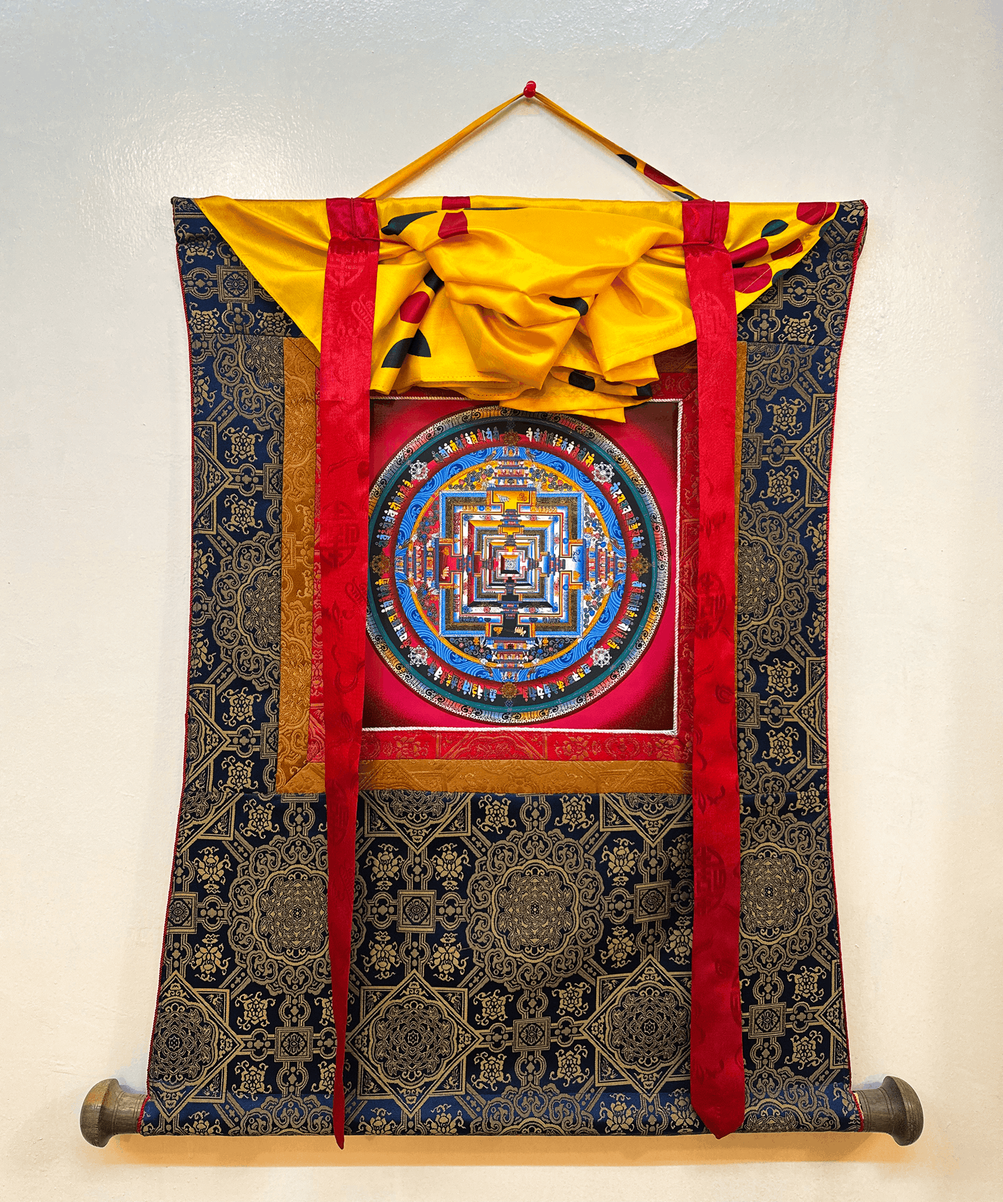 Kalachakra Mandala With Brocade (Red)