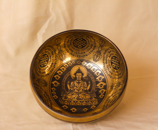 Chenrezig Engraved Singing Bowl