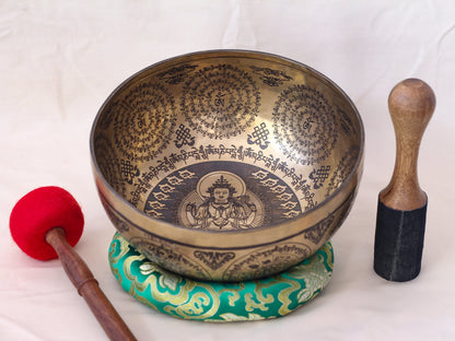 Chenrezig Engraved Singing Bowl