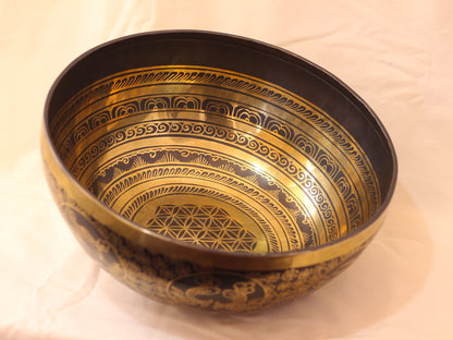 Flower Engraved Singing Bowl