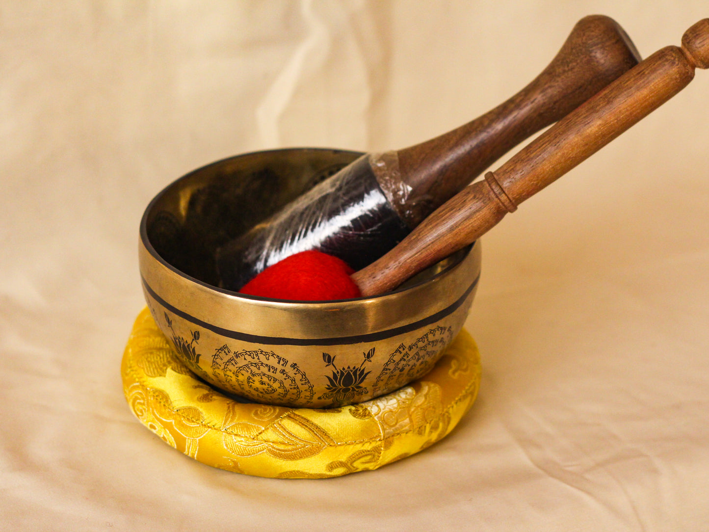 Green Tara Engraved Singing Bowl