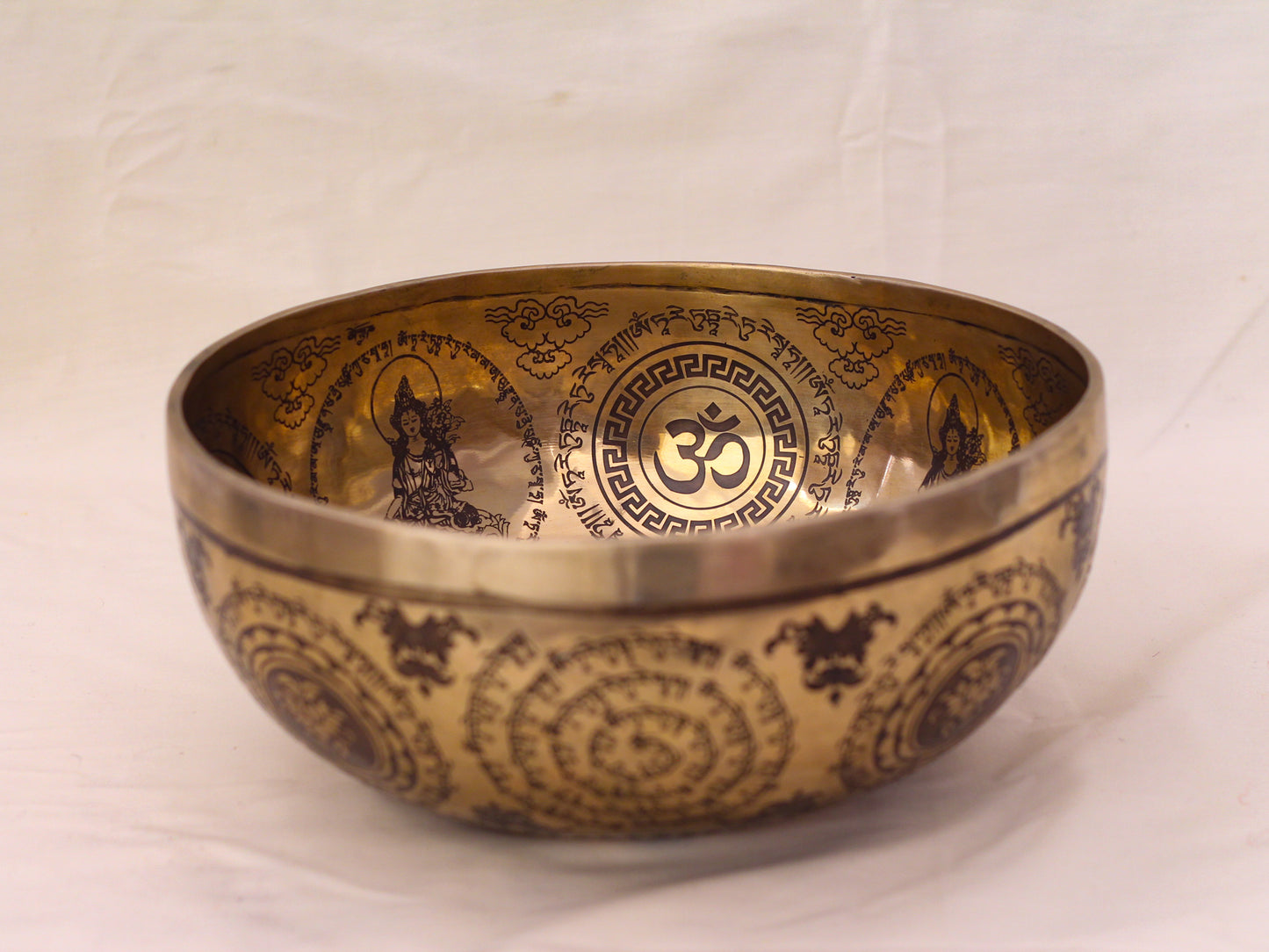 Green Tara Engraved Singing Bowl