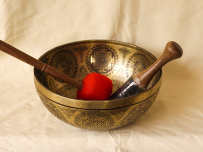 Mahakala Engraved Singing Bowl