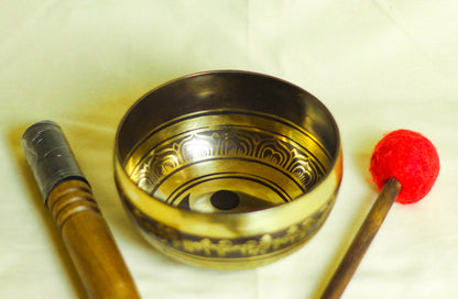 Yin and Yang Engraved Singing Bowl