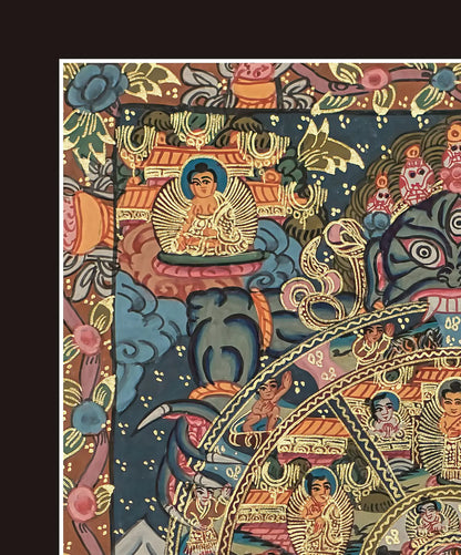 Tibetan Wheel of Life Top Left View