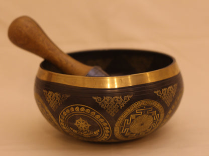 White Tara Engraved Singing Bowl (Machine Made)