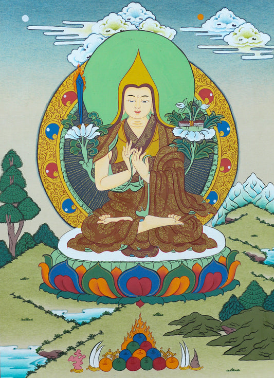Tsongkhapa Thangka Painting | Hand-Painted Tibetan Art