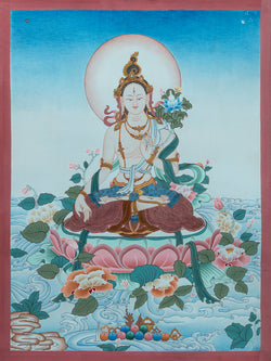 White Tara Thangka - (18" * 24")
