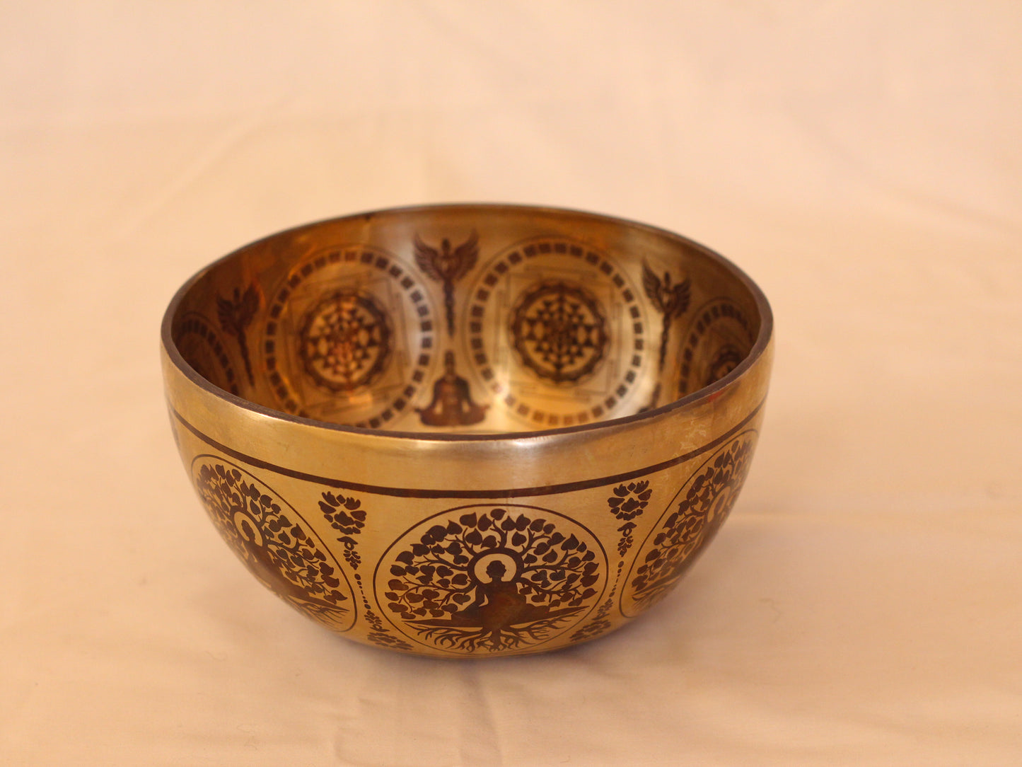 White Tara Engraved Singing Bowl