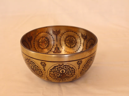 White Tara Engraved Singing Bowl