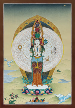 Avalokiteshvara Thangka - (15" * 24")