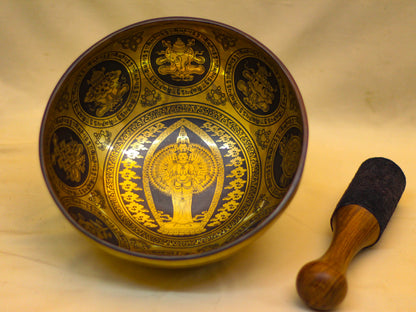 Avalokiteshvara Engraved Singing Bowl
