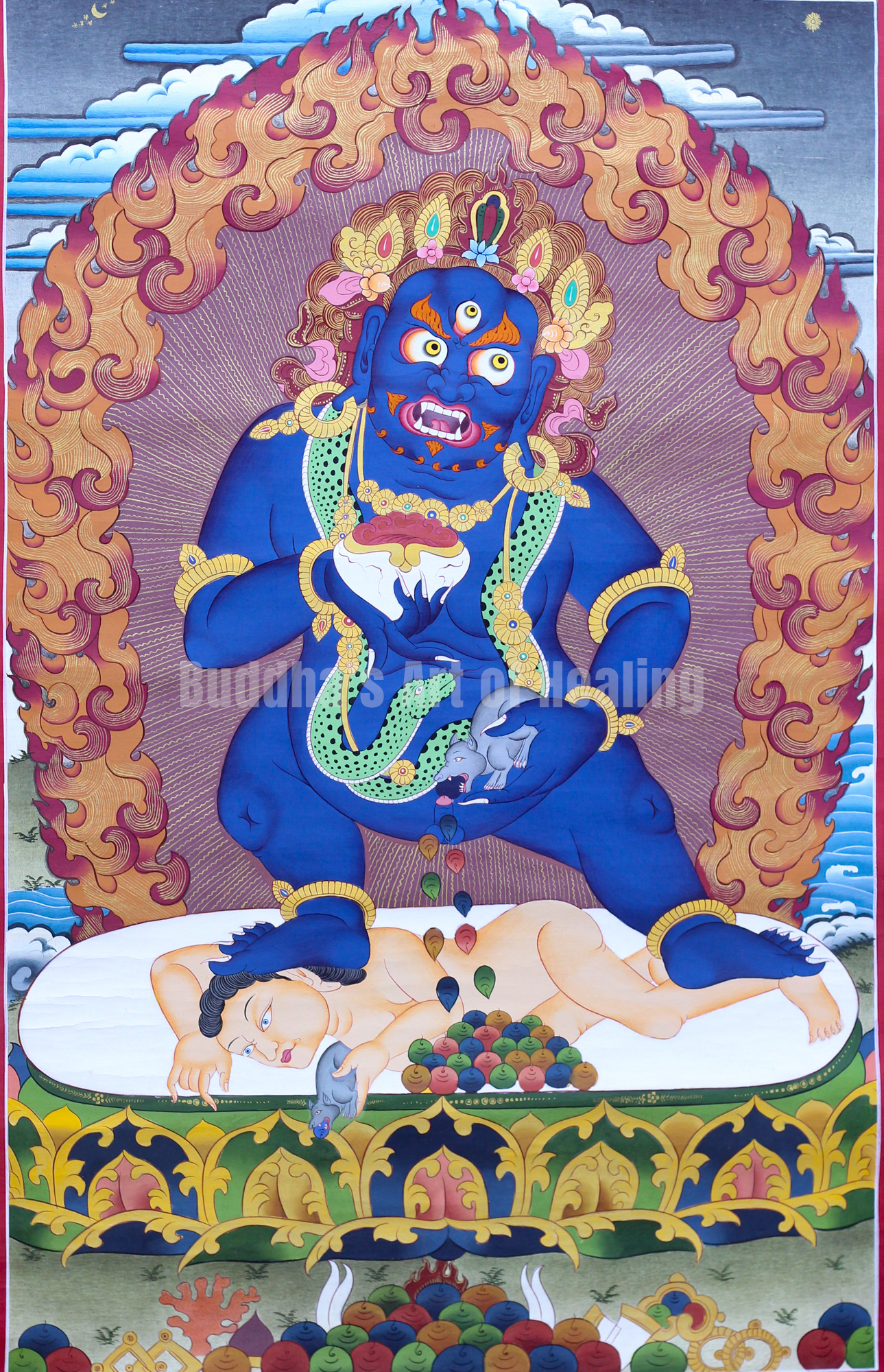 Blue Jambhala Thangka