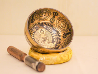 Buddha Engraved Tibetan Singing Bowl