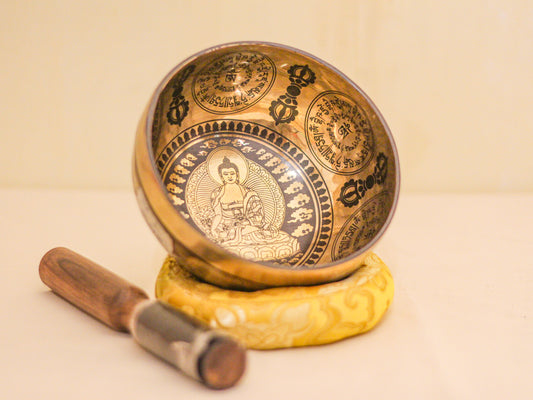 Buddha Engraved Tibetan Singing Bowl