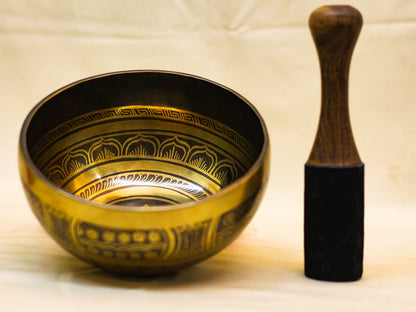 Buddha's Eye Carved Singing Bowl