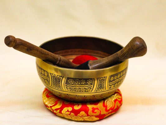 Buddha's Eye Carved Singing Bowl