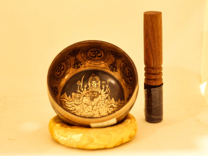 Durga Engraved Singing Bowl