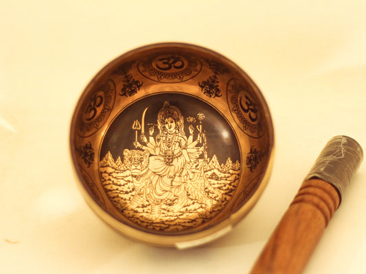 Durga Engraved Singing Bowl