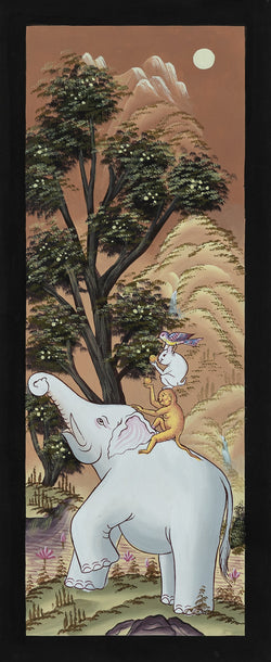 Four Harmonious Friends Thangka - (8" * 20")