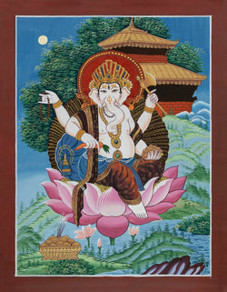 Ganesh Thangka - (15" * 21")