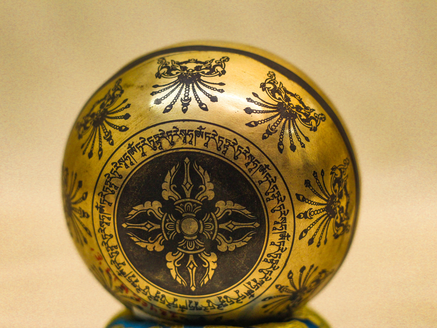 Green Tara Engraved Tibetan Singing Bowl (Very Small)