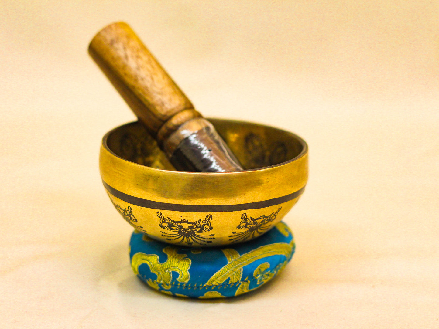 Green Tara Engraved Tibetan Singing Bowl (Very Small)