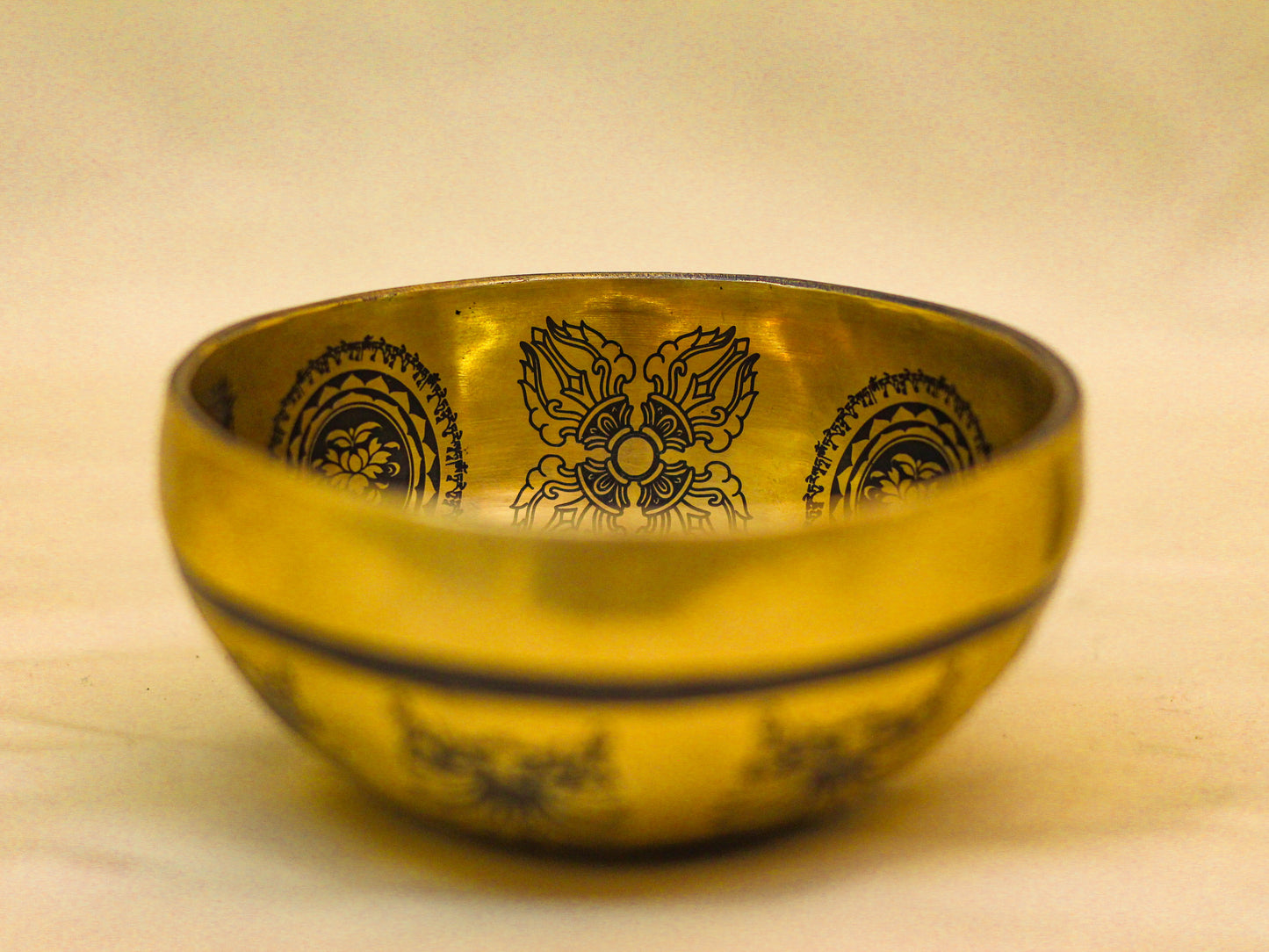 Green Tara Carved Singing Bowl (Small)