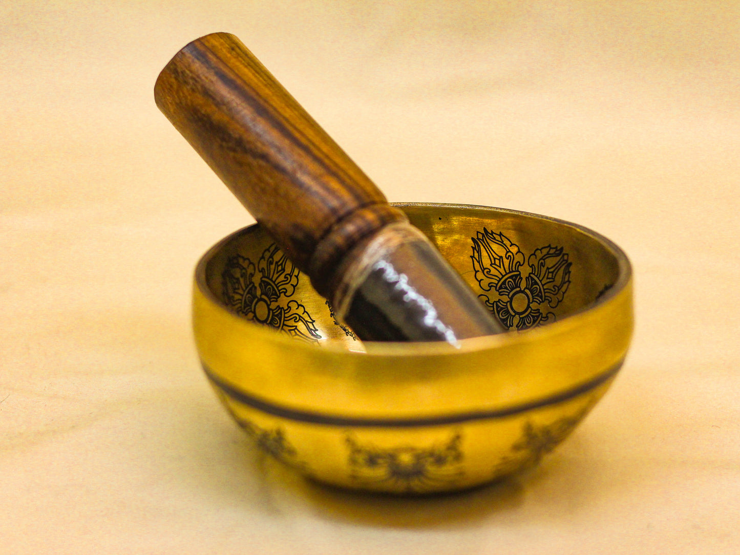 Green Tara Carved Singing Bowl (Small)