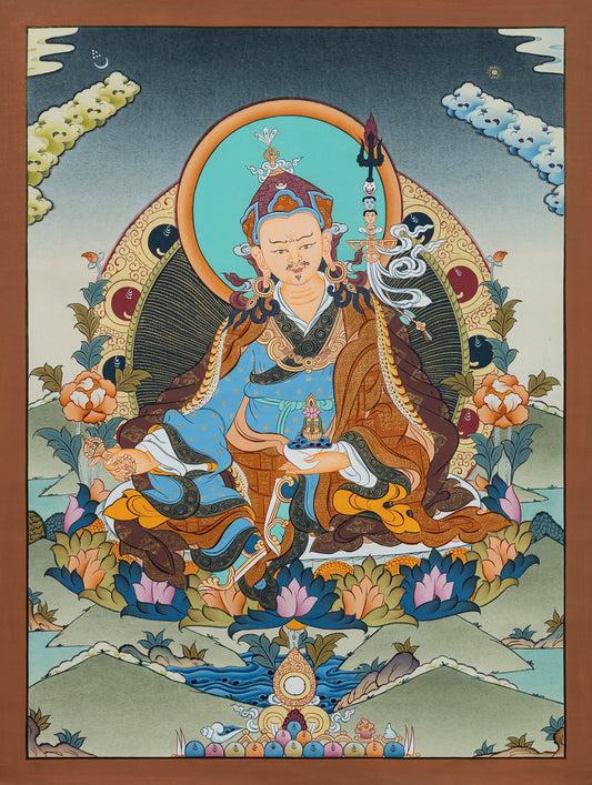 Hand Painted Guru Rinpoche Thangka Painting