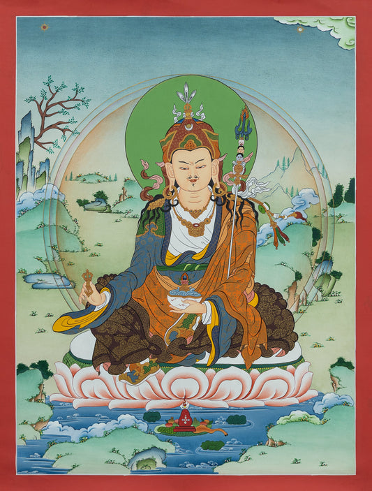 Hand Painted Guru Rinpoche Thangka Painting