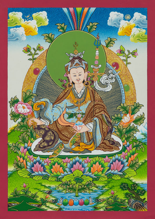 Hand Painted Guru Rinpoche Thangka Painting