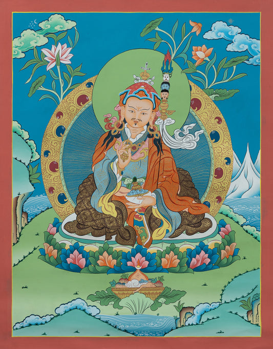 Hand Painted Guru Rinpoche Thangka Painting