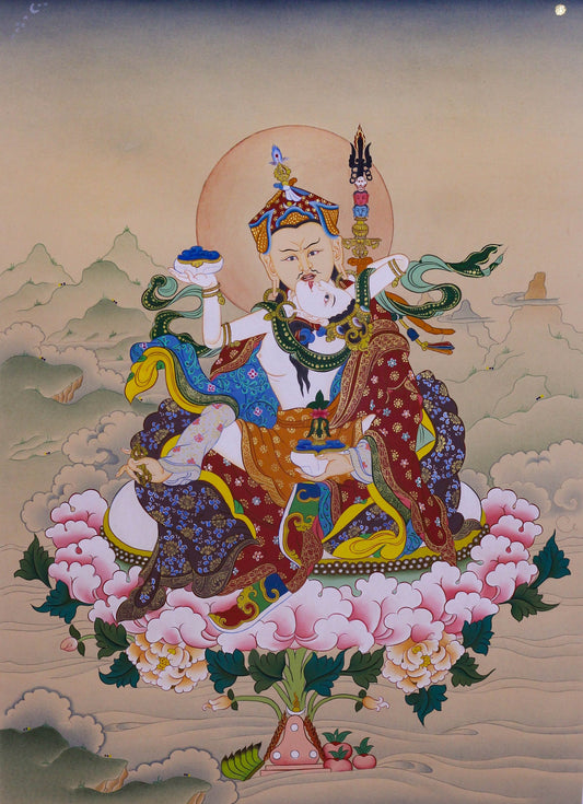 Guru Rinpoche With Consort Thangka
