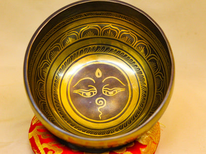 Buddha's Eye Carved Singing Bowl