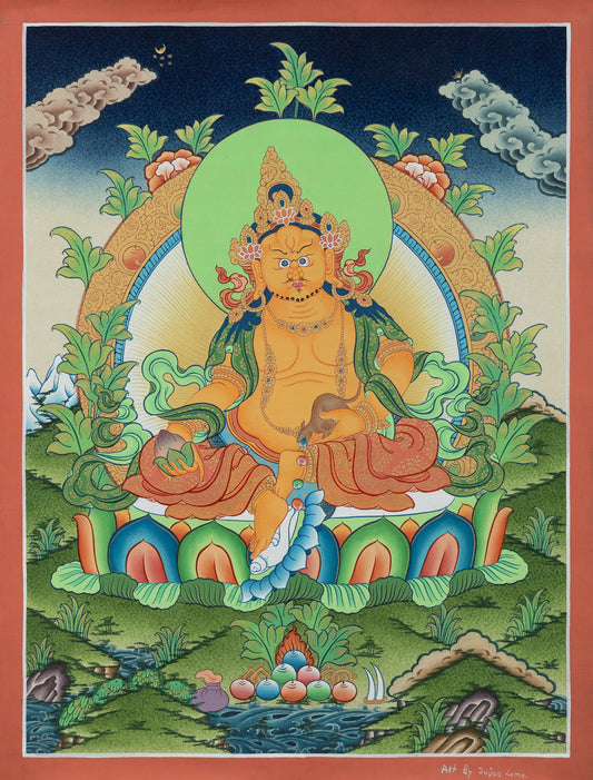 Hand Painted Jambhala Thangka Painting