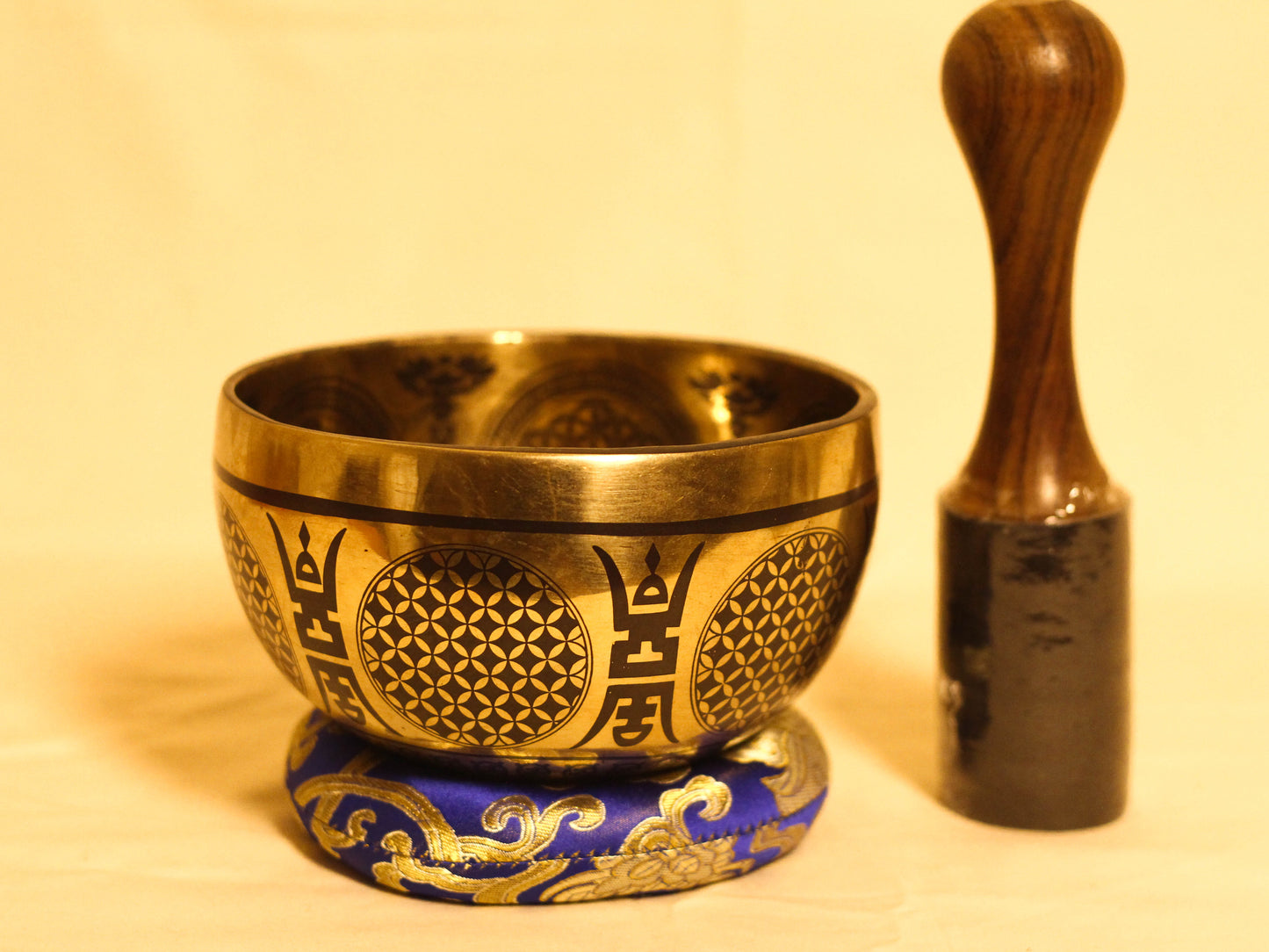 Lotus Engraved Tibetan Singing Bowl