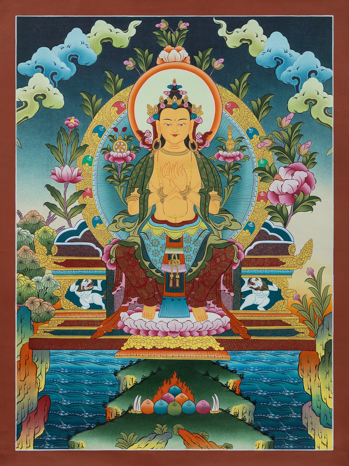 Hand Painted Maitreya Buddha Thangka
