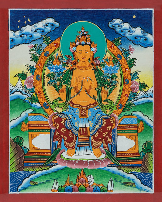 Hand Painted Maitreya Buddha Thangka
