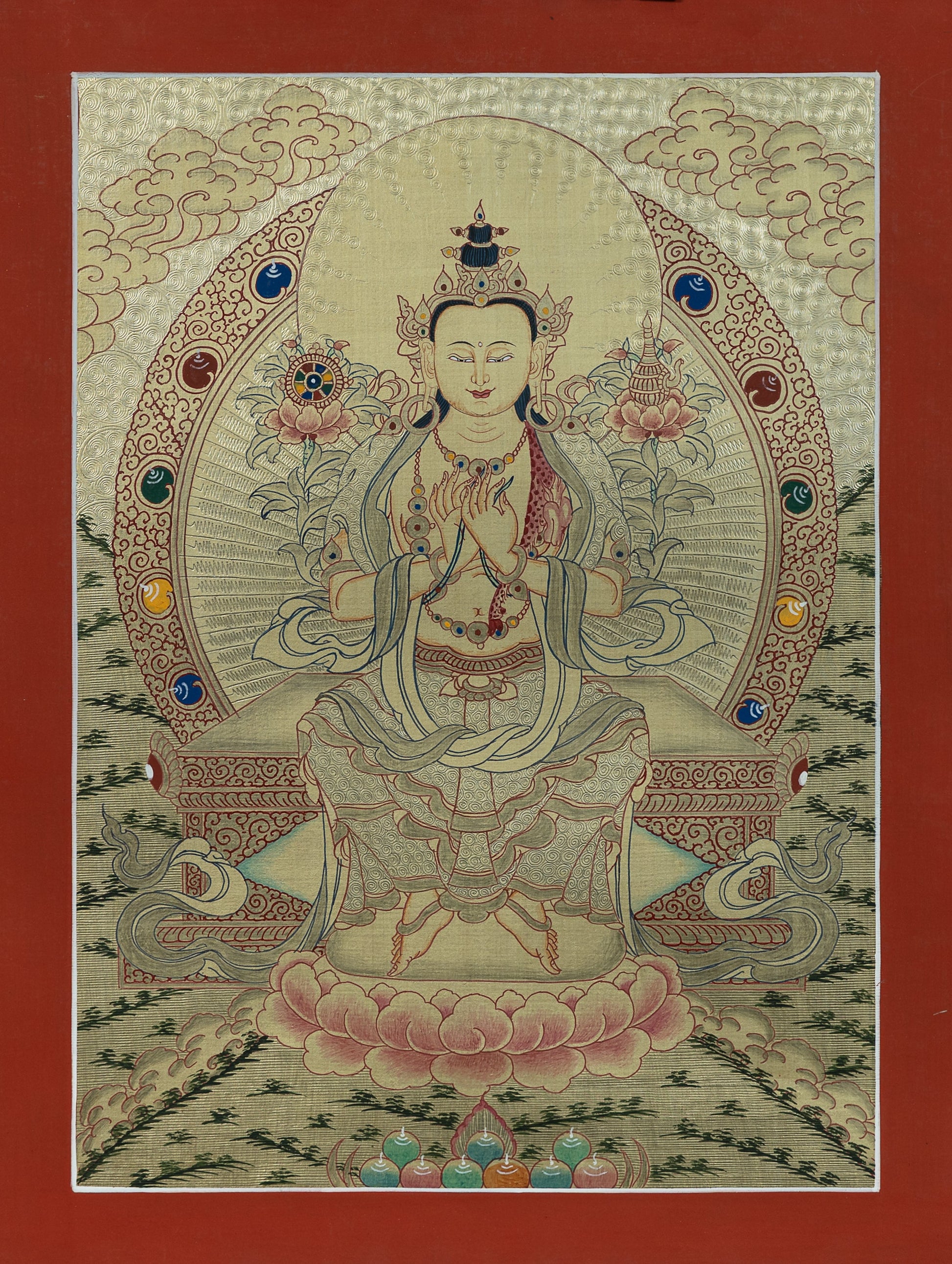 Hand Painted Maitreya Buddha Thangka